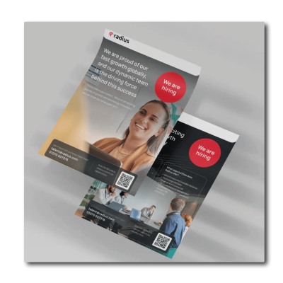 Leaflet 1 Bespoke designed 'We are hiring' leaflets