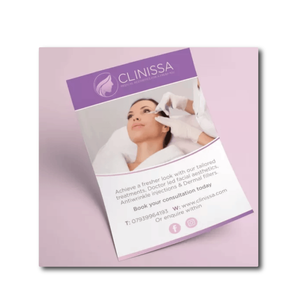 leaflet 4 A simple bespoke leaflet designed for a clinique