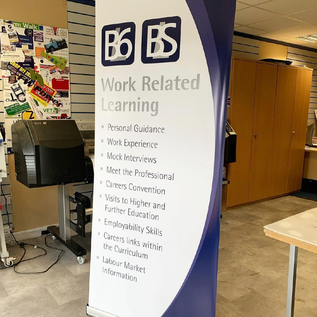 Pull Up Banner with School Branding and Information