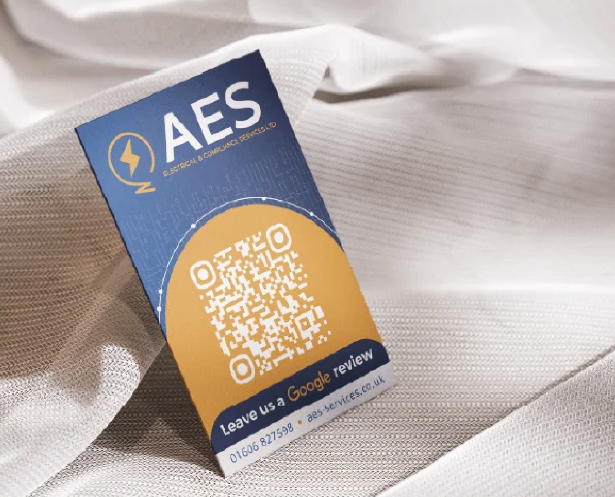AES Business Card-01 Bespoke outdoor signage for retail and commercial premises in Northwich