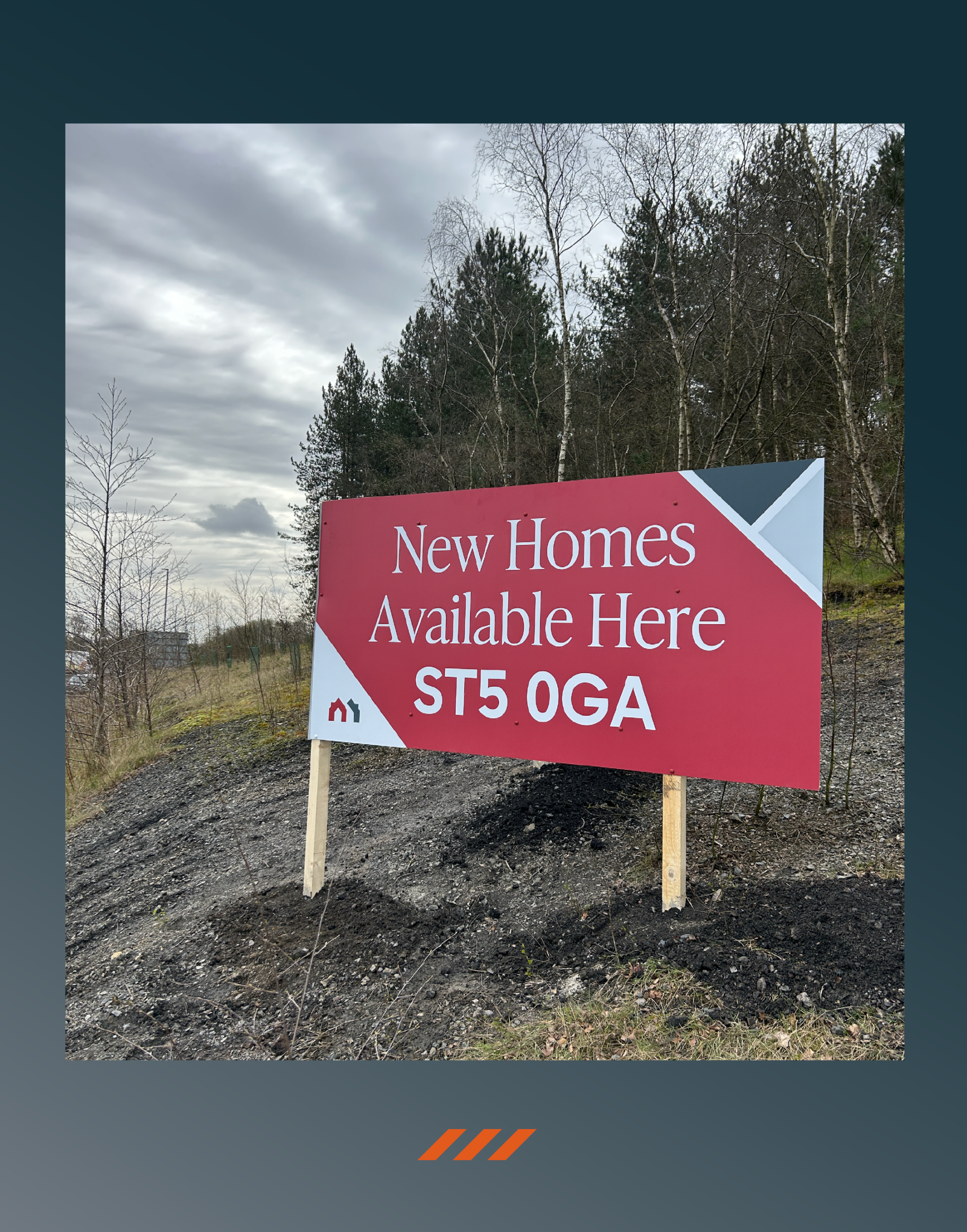 Professional property marketing signage for new homes development by Design Office in Stoke-on-Trent