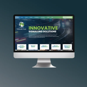 Professional web design for Mosaic Rail showcasing rail infrastructure services in Crewe