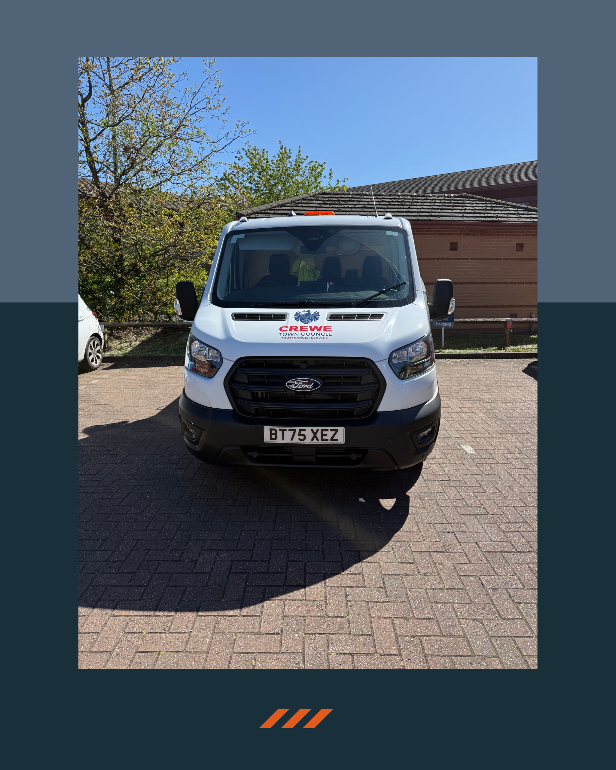 Image of Crewe Town Council van graphics front view