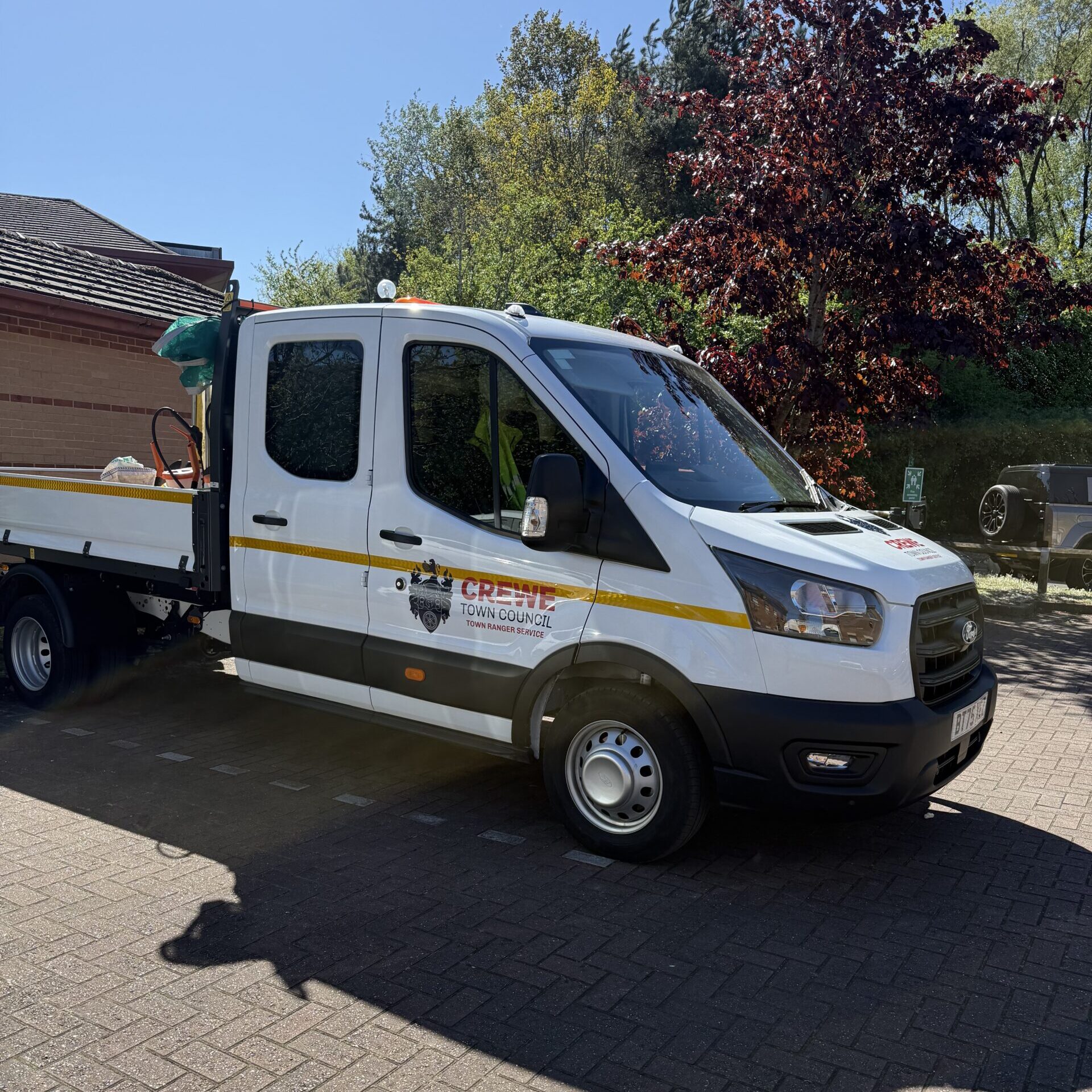 Image of Crewe Town Council van graphics side view