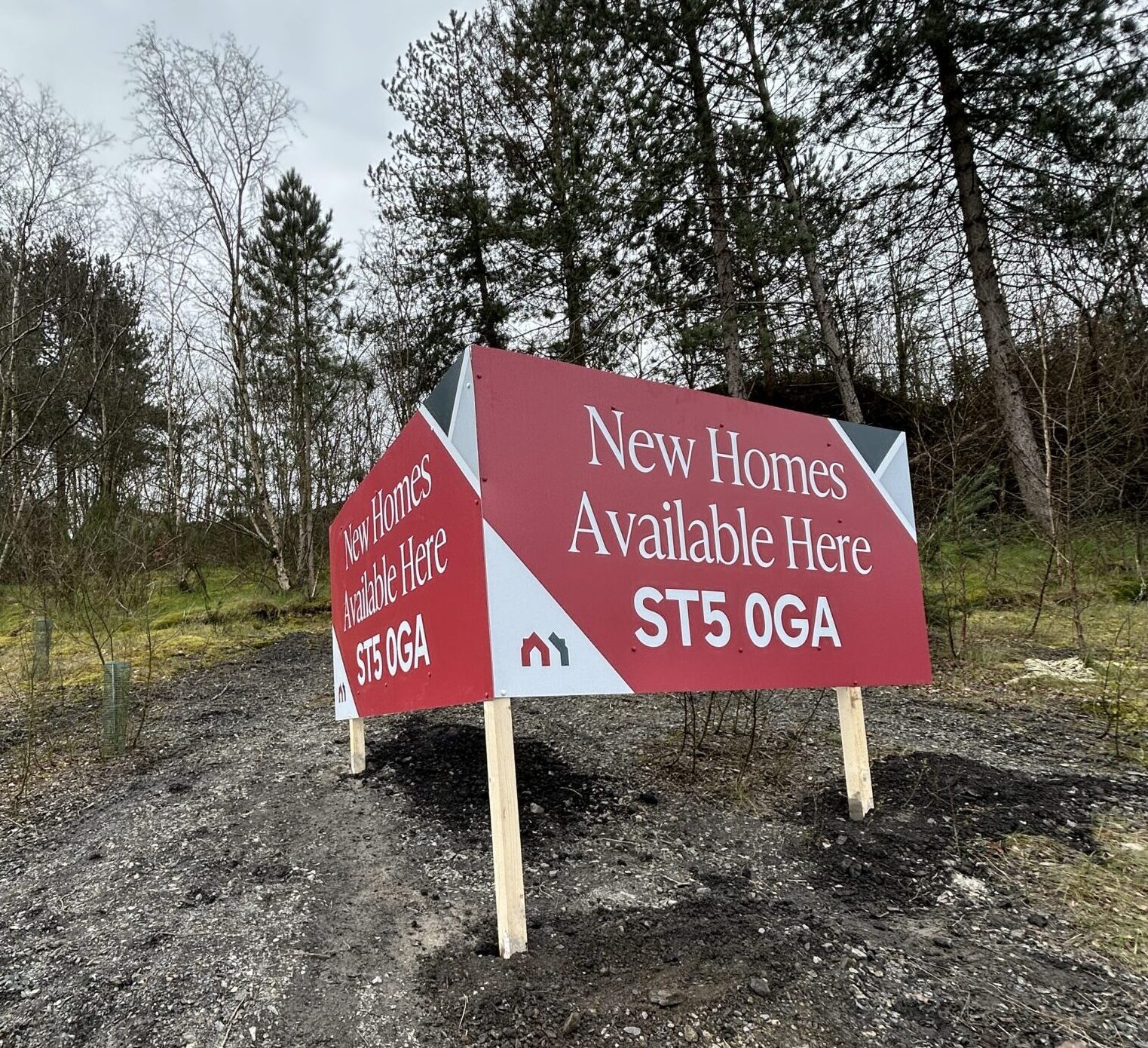 Large outdoor site signage designed and installed for Markden Homes residential development