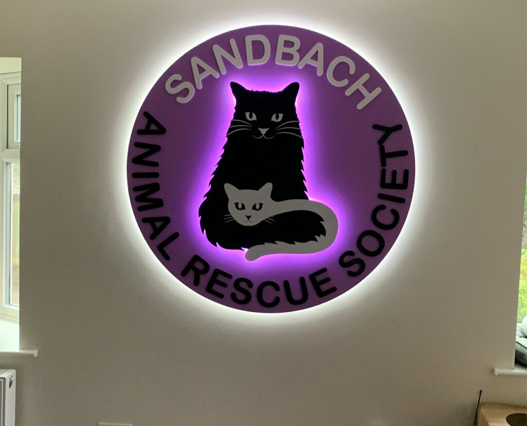 knutford-img-2 Illuminated tray sign for Sandbach Animal Rescue, Sandbach - Knutsford signage installers