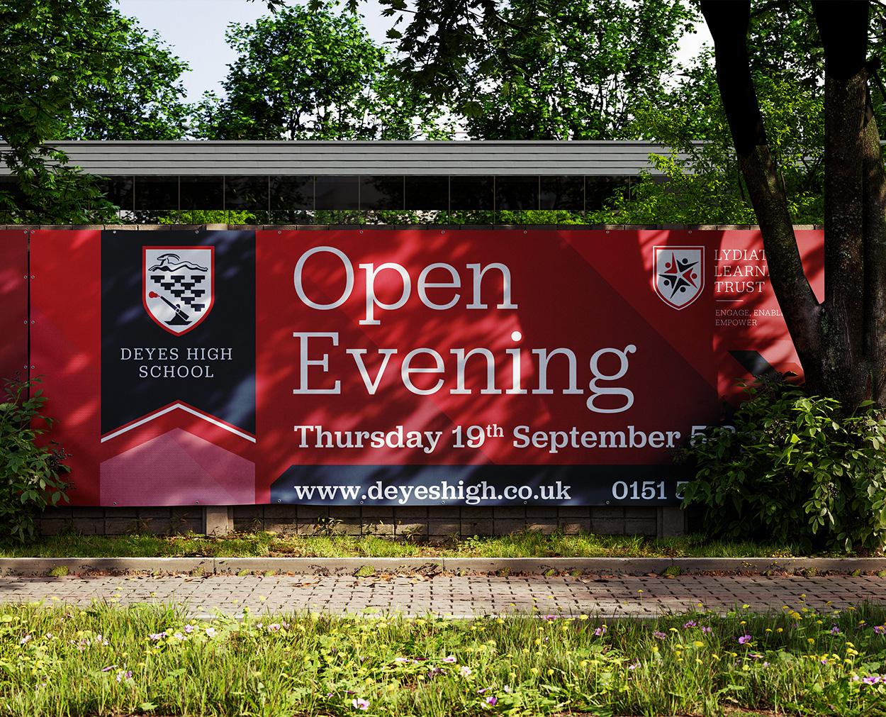 Deyes High School Open Evening Banner School open evening banner design by Design Office, creative design and marketing materials for Stoke-on-Trent businesses