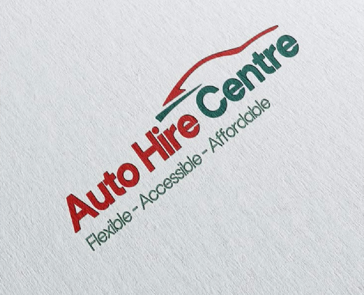 Auto Hire Logo Printed logo design for Auto Hire Centre vehicle rental business