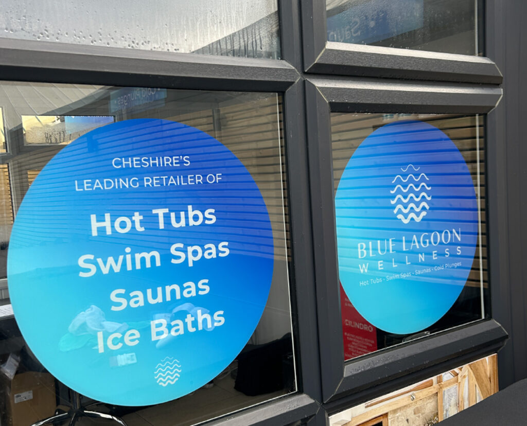 BL Window Graphics Window graphics at Blue Lagoon's new showroom, Knutsford