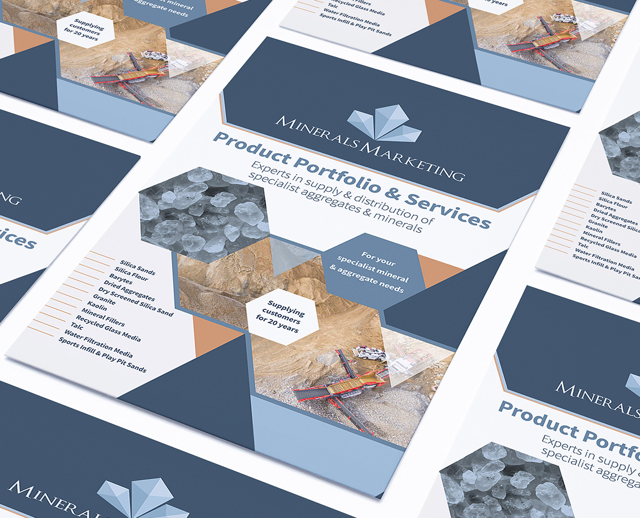 Minerals-Marketing-img Printed product portfolio brochure for Minerals Marketing aggregates and minerals supplier
