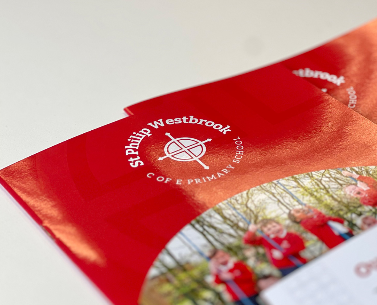 St Philips Brochure Gloss-printed prospectus brochure for St Philip Westbrook C of E Primary School