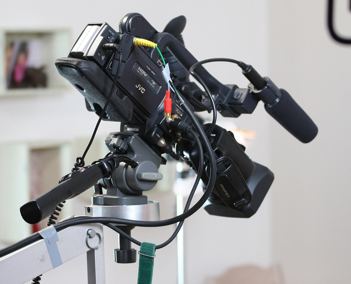 video-camera-img Professional broadcast video camera on a tripod, used for corporate video production for Stoke businesses